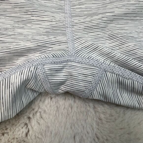 Lululemon Womens 4 Train Times Pants Crop Leggings Grey White Heathered Mesh - Picture 4 of 14